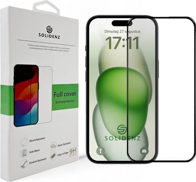 Solidenz Screenprotector - Geschikt voor Apple iPhone 16 Plus - Premium Fullcover