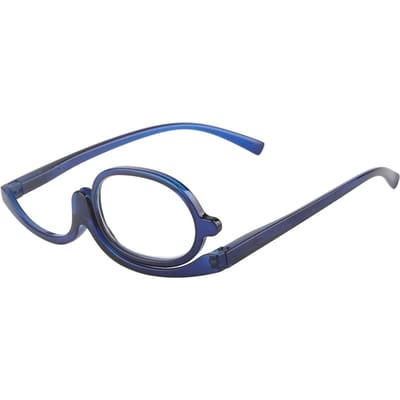 Vergroot Oogmake-up Bril Enkele Lens Draaibare Bril Vrouwen Make-up Essentieel Gereedschap 200 blauw