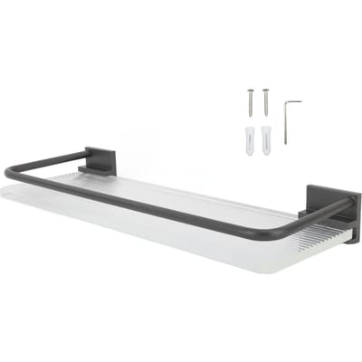 30cm Badkamer Wandplank Ruimte Aluminium Acryl Handdoekenrek Badkamer Opbergrek Grijs grijze kleur