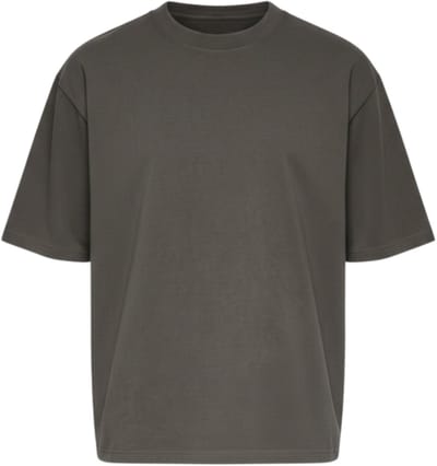 OMBRE T-shirt - Loose Fit - Katoen - Korte Mouw Donkergrijs S