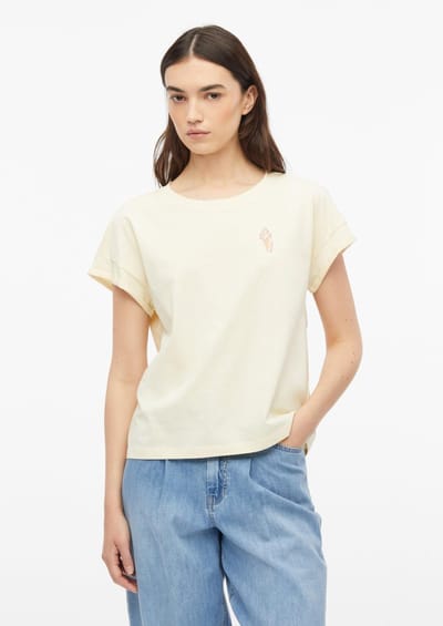Mouwloos T-shirt van katoenjersey met print aan de voorkant dames s.Oliver