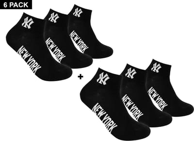 New York Yankees - 6-Pack Quarter Socks - 6 Paar Sokken - 27 - 30 - Zwart