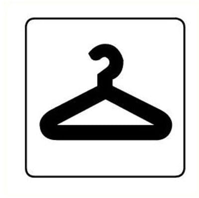 Kleedruimte sticker, wit zwart 100 x 100 mm