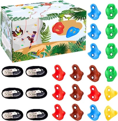 Klimgrepen Set - Klimmuur Accessoires - Buiten Spelen - Levendige Kleuren - 18 Stuks - Multicolor