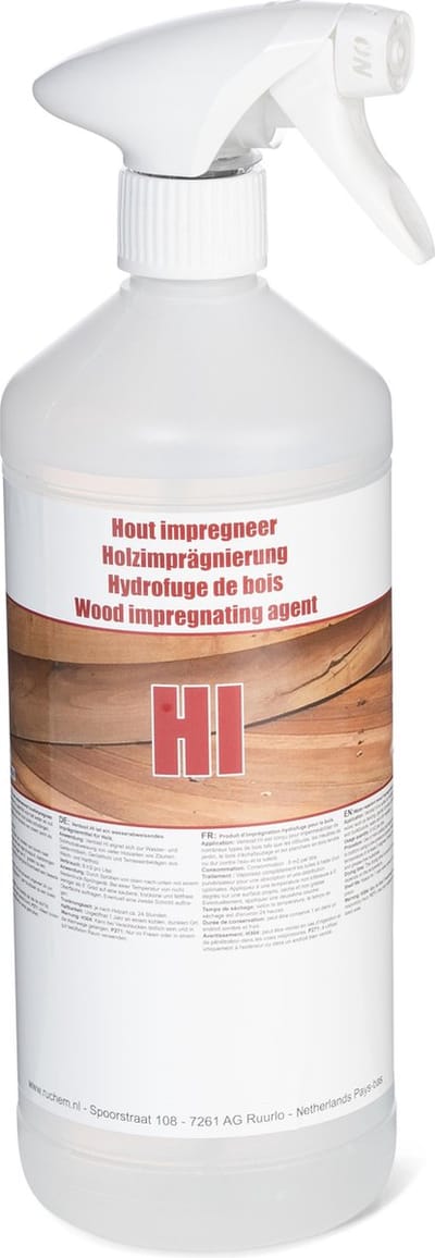 Ventosil HI Hout impregneermiddel - 1 Liter Impregneerspray hout - O.a. voor houten tuinmeubelen en vlonders - hardhout en zachthout - In handige sprayflacon - Hydrofuge - Hout waterdicht maken