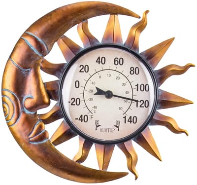 Decoratieve Buiten- en Binnenthermometer met Tuinstekker - Weerstation voor Terras en Tuin