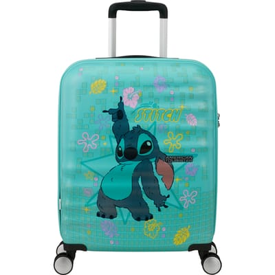 American Tourister trolley Wavebreaker Disney Spinner 55 / 20 TSA Disney FL Stitch Flower turquoise
