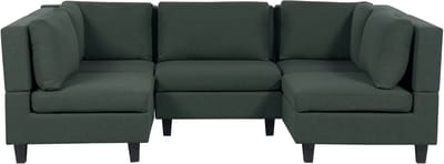 UNSTAD - Modulaire bank - Donkergroen - 5-zits - Polyester