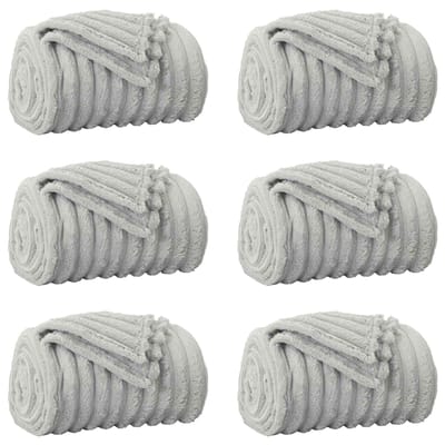 vidaXL Kleden 6 st Grijs 150 x 130 cm 2.85 kg Fleece