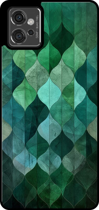 Smartphonica Telefoonhoesje Geschikt voor Motorola Moto G32 met groene bladeren opdruk - TPU backcover case green leaf design - Groen geschikt voor Motorola Moto G32