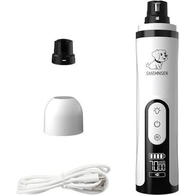 Elektrische nagelslijper voor huisdieren met LED-licht Kattenhonden nagelknipper USB oplaadbare poten nagelknipper huisdier nagelverzorging trimmer gray
