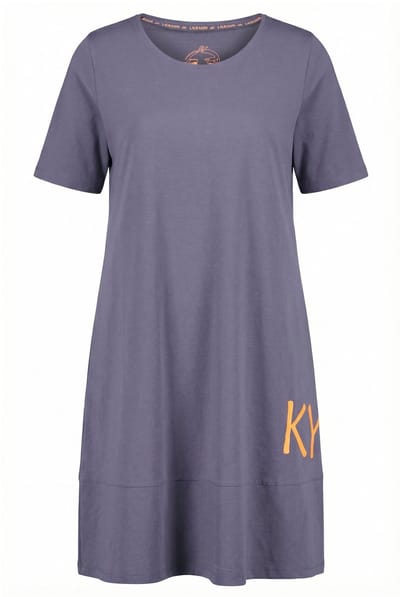 Laurasøn - Dames - Jerseyjurk ronde hals halve mouw OEKO-TEX Made in Green - Donkergrijs - Maat 44+