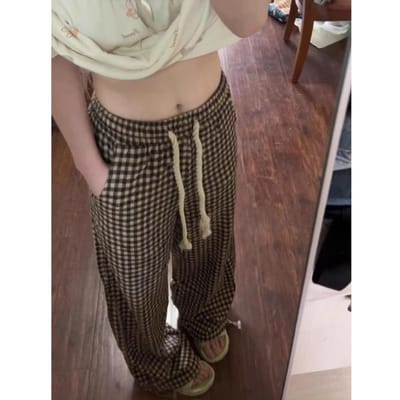Werkbroeken voor Dames Trekkoord Casual Broeken voor de Zomer Gedrapeerde Losse Rechte Wijde Pijpen Broek Vloerslepend XL gray