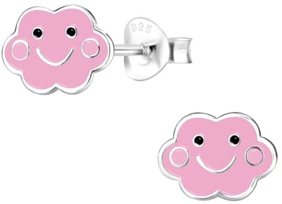 Joy|S - Zilveren roze wolk oorbellen