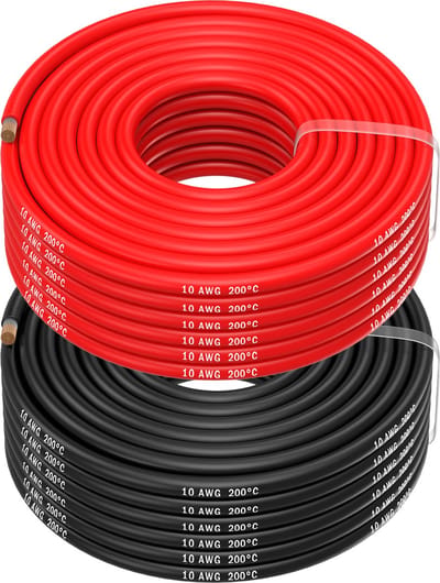 MMOBIEL 10 AWG Siliconen Elektrische Draad - 10 Gauge (5,26mm²) Vertinde Koperkabel - 2 Aparte Draden Rood & Zwart Elk 20 m voor RC, Drones, 3D Printers, Batterijen, Luidsprekerdraden, Led Strips