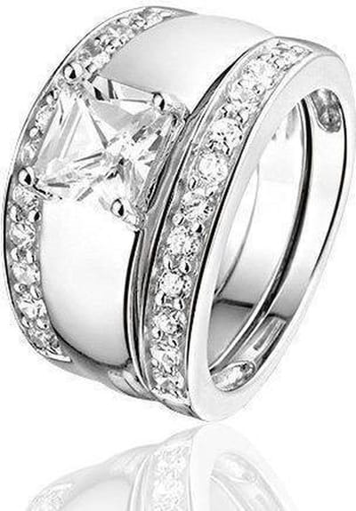 Montebello Ring Royal - 925 Zilver Gerhodineerd - 3delig - Maat 52-16.5mm