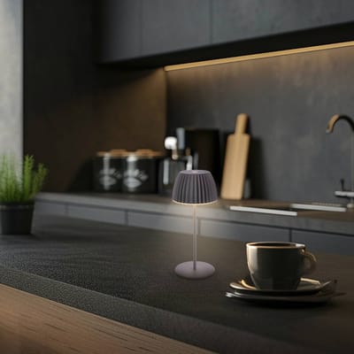 BRILONER Champ mini - Tafellamp oplaadbaar - snoerloze lamp - met touch dimbaar - voor binnen en buiten - german design award winner 2025 - antraciet - Ø8,5 x 20cm