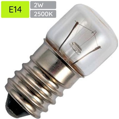 Signaallamp E14 24V 2W - 83 mAh - Per stuk - T16 Gloeilamp Ø16mm - 35mm - 2500K - Dimbaar