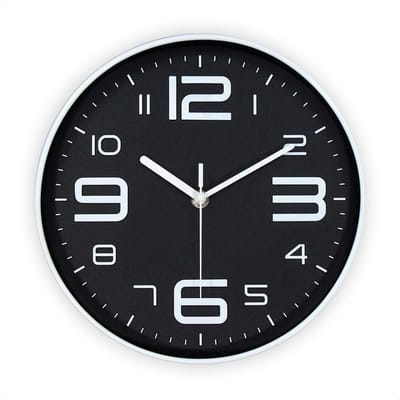 SensaHome wandklok 25 cm met minimalistisch design - Zwart