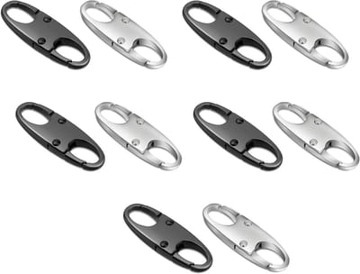 10 Stuks Anti Diefstal Rits Clips voor Rugzakken en Handtassen, Veiligheidsoplossingen voor Plunjezakken en Sleutelhangers, Zwart en Zilver