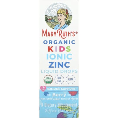 MaryRuth's, Zinc ionique biologique pour enfants, gouttes liquides, 4 à 13 ans, baies, 2 fl oz (60 ml)
