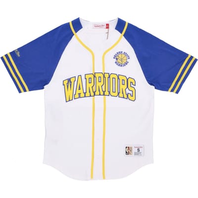 NBA Practice Day Button Front Jersey Hardwood Classics Golwar-wit voor heren