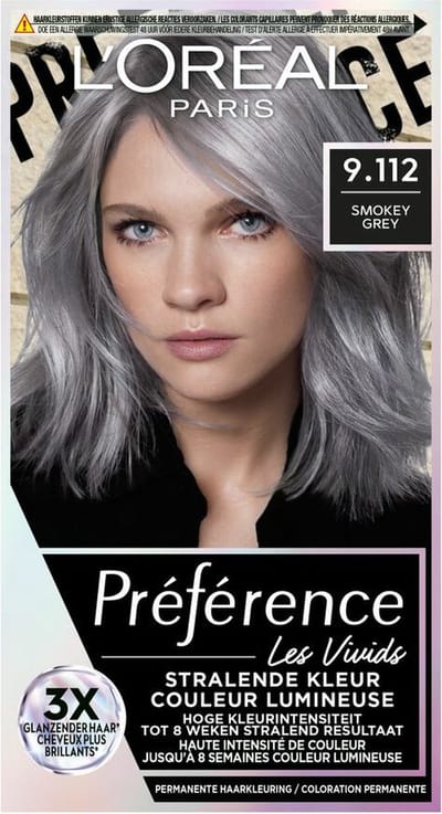 L'Oreal Paris Préférence Vivids 9.112 - Smokey Grey Camden Town - Permanente Haarkleuring