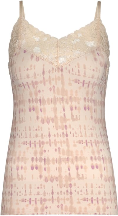 Ten Cate Secrets spaghetti top met kant v-neck powder blush batik voor Dames | Maat M