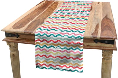 ABAKUHAUS – Tafelloper Gestreept – Boho-stijl – 40x180 cm – Veelkleurig