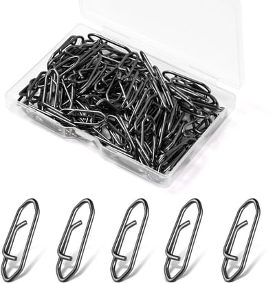 JHUBERS- Visclips 100 Stuks - Roestvrij Staal - Quick Change - Zeevisserij Tackle - Kunstaas Lijn - Eenvoudig te Verwisselen - Visklemmen