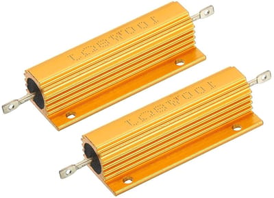 Schroefweerstanden - Aluminium behuizing - Elektronica projecten - 100W vermogen - 8 ohm - Goud