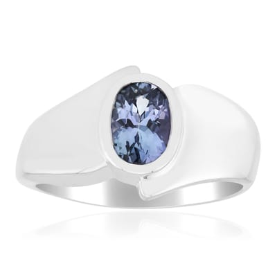 Cavill - Zilveren Ring - 925 Sterling Zilver Gerhodineerd - Onverhitte Tanzaniet 0,68 ct Ovaal - Luxe Handgemaakte Ring Dames