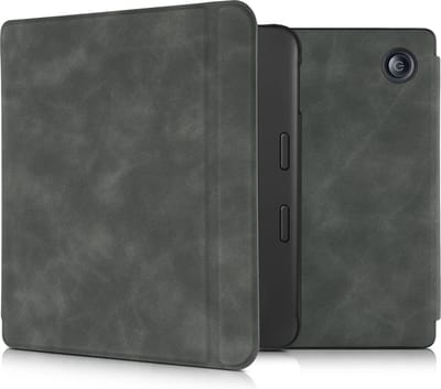 kwmobile Cover geschikt voor Tolino Vision 6 - Kunstleren eReader Beschermhoes Hoesje - Donkergrijs
