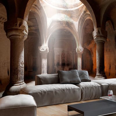 98cm X 70cm - Zelfklevend fotobehang - Tempel, 8 maten, premium print