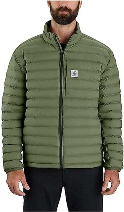 Carhartt LWD Relaxed Fit Stretch Insulated Jacket – Gewatteerde Jas – Waterafstotend & Ademend – Chive Groen – Maat M – Herenjas
