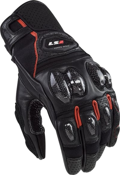 LS2 Handschoenen LS2 Spark 2 leather zwart / rood maat XXL - motor handschoenen - scooter handschoenen