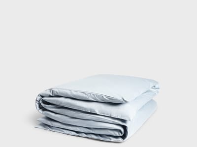 Yumeko dekbedovertrek katoensatijn sky blauw 260x240 (zonder slopen) - Bio, eco & fairtrade