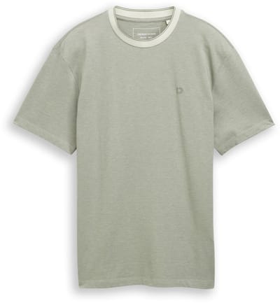 Tom Tailor Denim - Relaxed fit piqué T-shirt - Maat XS - mint sea spray two tone pique