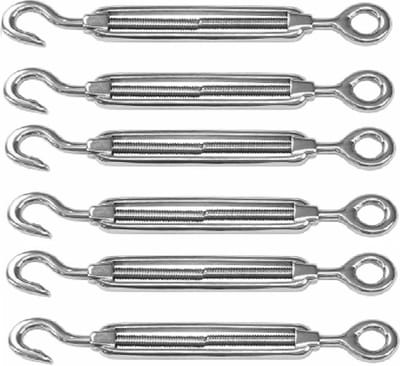 Dulimex Spanschroeven/draadspanner met haak/oog - 6x - 5cm - verzinkt zamak - 50kg - M5 schroefdraad