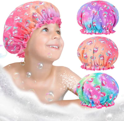 Dailygoods- Douchemuts Herbruikbaar - Waterdichte Douchemuts - Douchemuts Kind - Douchemuts Eenhoorn - Douchemuts Meisjes - Verstelbare Douchemuts - Douchekap