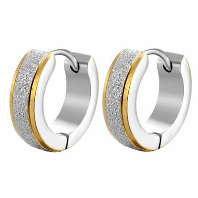 Fako Bijoux® - Oorbellen - Oorringen - RVS - Staal - Glitter & Glavour - Stardust - 13mm - Goudkleurig & Zilverkleurig
