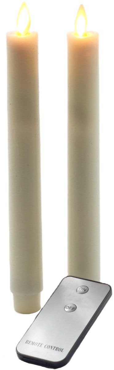 LED Dinerkaarsen - creme wit - 2x stuks - H23 cm - Kaarsen op batterijen - met afstandsbediening