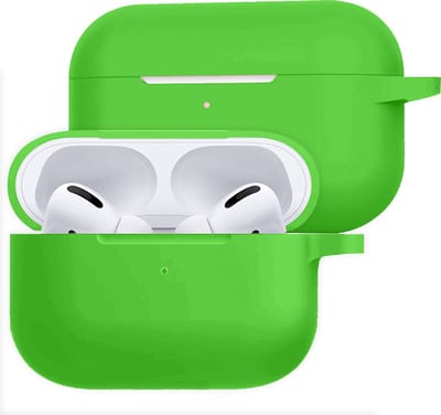 Hoesje Geschikt voor Apple AirPods Pro 2 - Siliconen Hoes met Clip - Silicone Case Cover - Groen