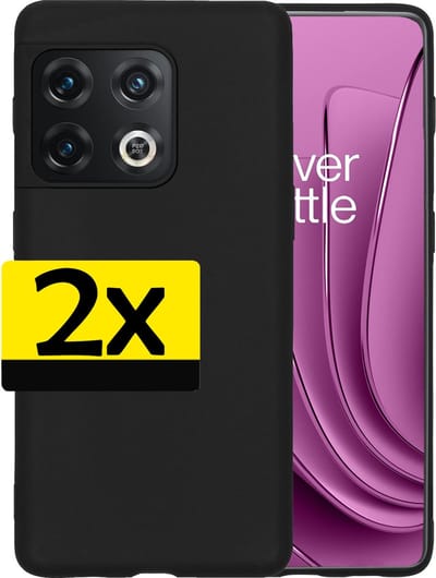 Hoesje - 2 Stuks - Geschikt voor OnePlus 10 Pro - Sterk & Shockproof - Case Siliconen - Back Cover - Telefoon Hoes - Telefoonhoesjes - Zwart