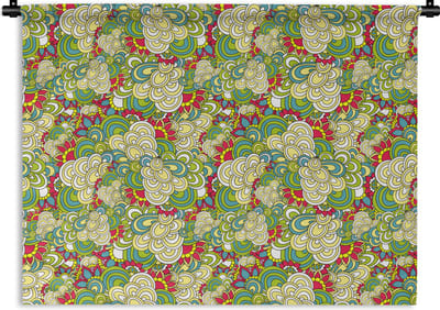 Wandkleed - Wanddoek - Patronen - Bloemen - Lente - 120x90 cm - Wandtapijt