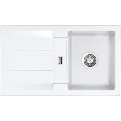 Systemceram Keradomo Genea 87 Reversible inset sink with manual override, without tap hole 509101-12
