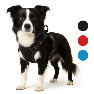Harnas hond – honden tuigje – harnas hond anti trek – hondentuigjes – hondentuig anti trek – Flamingo Balou – zwart – maat L – A:40-62cm B:60-85cm