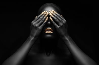 Kristal Helder Galerie kwaliteit 5mm. Galerie- Plexiglas - Blind Aluminium Ophang-frame- Fotokunst Noir Gold Hand - inclusief verzending