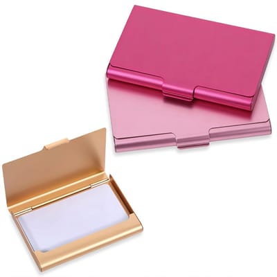 3-Pack Visitekaartjeshouder voor Portemonnee - Draagbare Aluminium Card Case voor Professionele Gebruik, Slank Ontwerp en Geschikt voor Vrouwen en Mannen