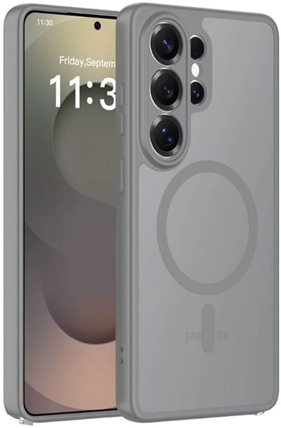 CaseMania TPU Case hoesje geschikt voor Samsung Galaxy S26 Ultra - Effen Grijs - TPU (Zacht) - Camera Lens Protector Bescherming - Frosted look - Compatible met Qi2 & MagSafe - Valbestendig